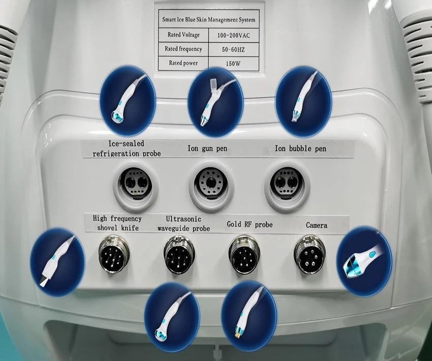 2020 New 7 in 1 Portable Intelligent Ice Blue RF Hydra Oxygen Jet Water Peeling  beauty machine