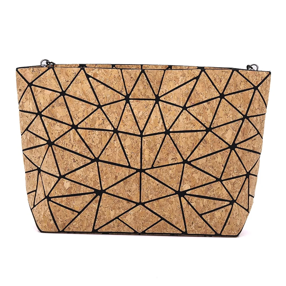 

Sling Custom Logo Designer Wood Geometric Womens Shoulder Bag Crossbody, Cork