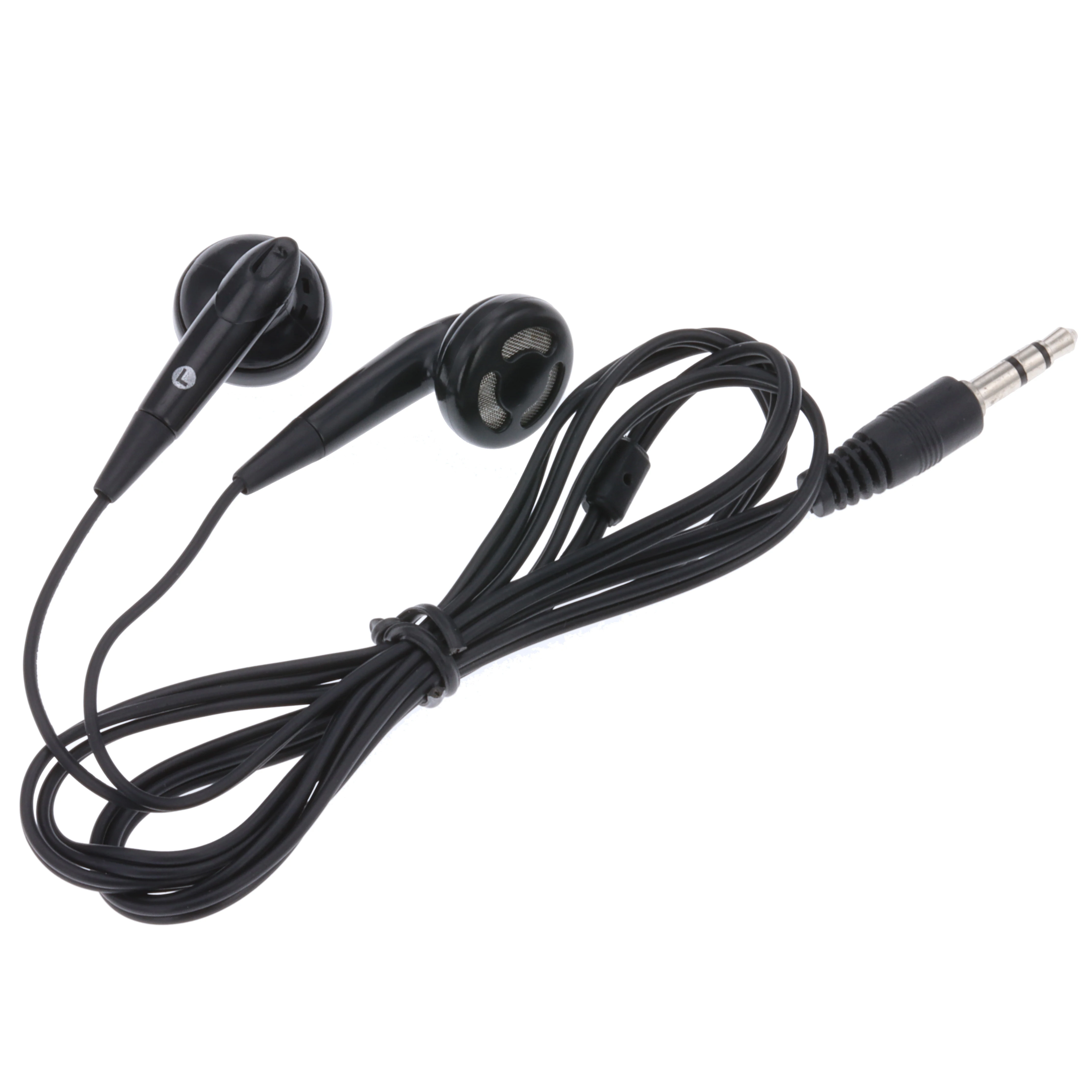 

Wholesale 3ft Black 3.5mm Disposable Earphones for School Museum Bus Plane Travel agency Gift Headphones with Opp Bag