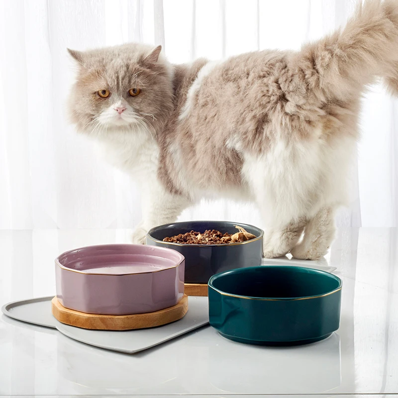 

Classic round non-slip pet bowl hard anti-fall large dog bowl luxury decal pet bowl