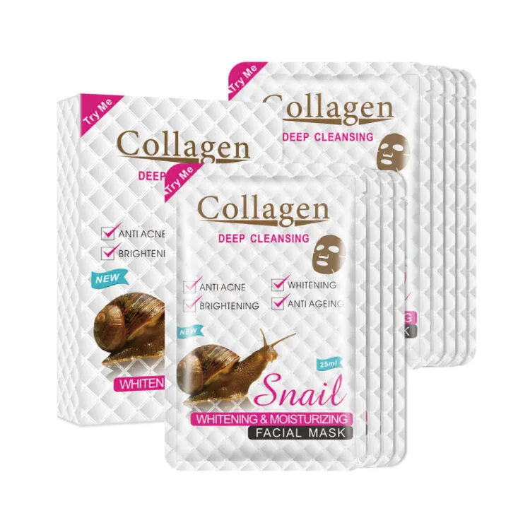 

Wholesale snail moisturizing mask natural plant extract facial mask, White color