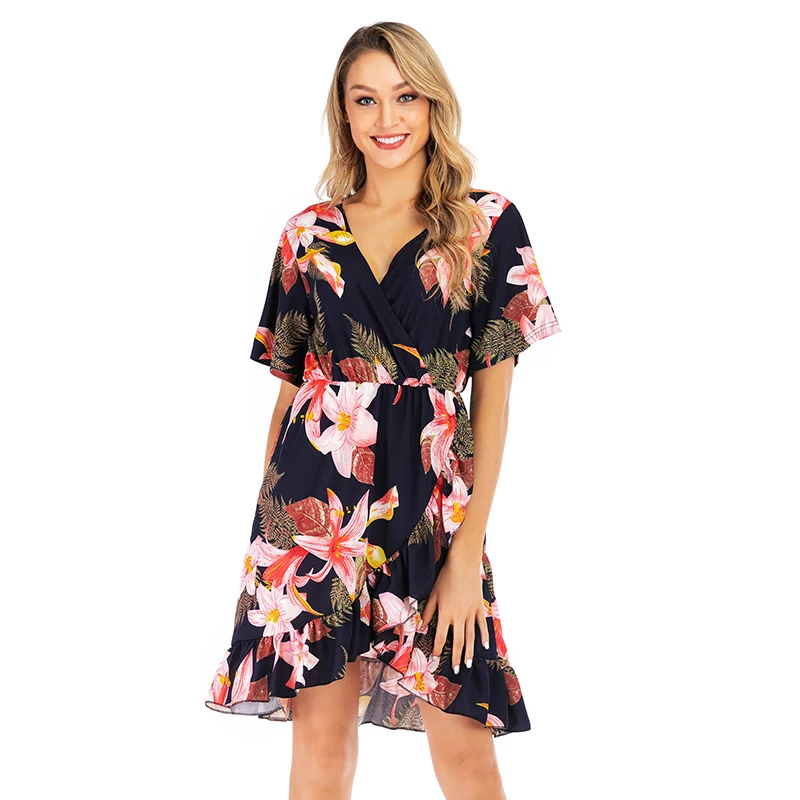 

Clothes women casual dress lady elegant dresses women Floral dress, Picture color