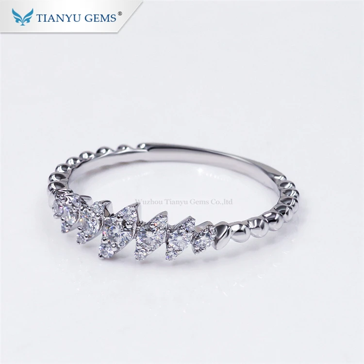 

Tianyu gems super white moissanite ring cheap price Smart design white gold ring brand