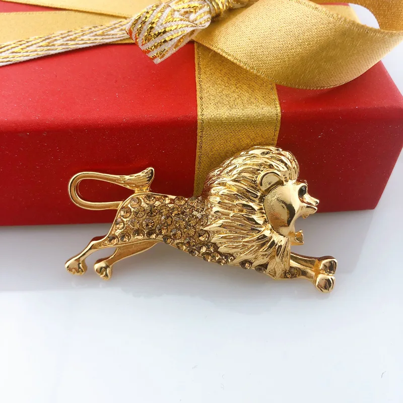 

New European and American manufacturers direct selling brooch good luck fortune animal lion Brooches Pin clothing accessories, As picture