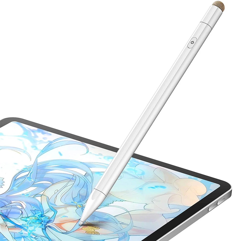 

BDD New 2 in 1 design universal mesh fine tip ipad pen palm rejection slim POM apple drawing pen for android ipad apple pencil, White/ black