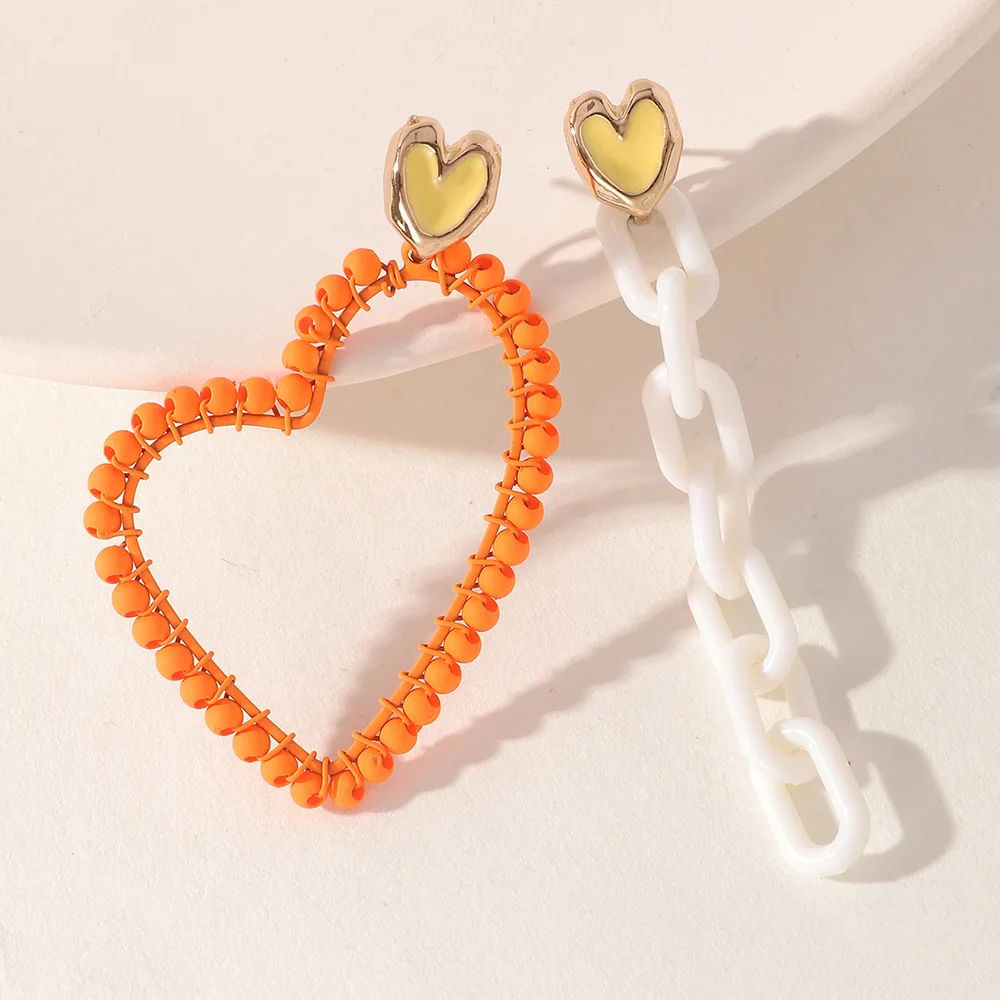 Wholesale Fashion Heart Drop Earrings Chain Link Hoop Earrings Large Beaded Earrings For Women
Wholesale Fashion Heart Drop Earrings Chain Link Hoop Earrings Large Beaded Earrings For Women
