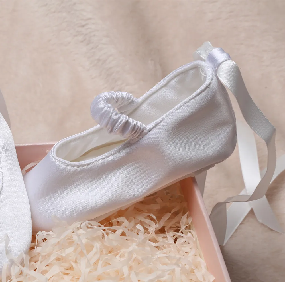 Simple Plain White Walking Shoes Baptism Christening Newborn Baby Girls