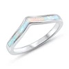Fashion New 925 Sterling Silver Opal Wave Ring
