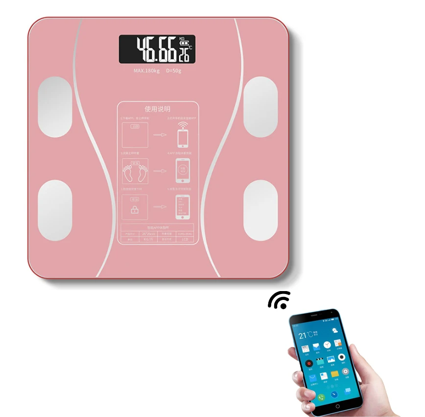 

2021 Hot sell Digital Bathroom Mini Body Weight Scale With High Quality, Black/white/rose-gold