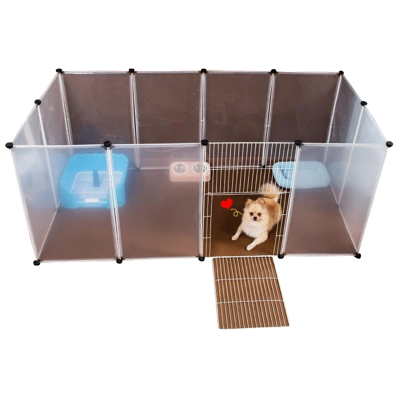 

Pet fence indoor household small dog cat large space cage dog isolation net gate fence, Blue