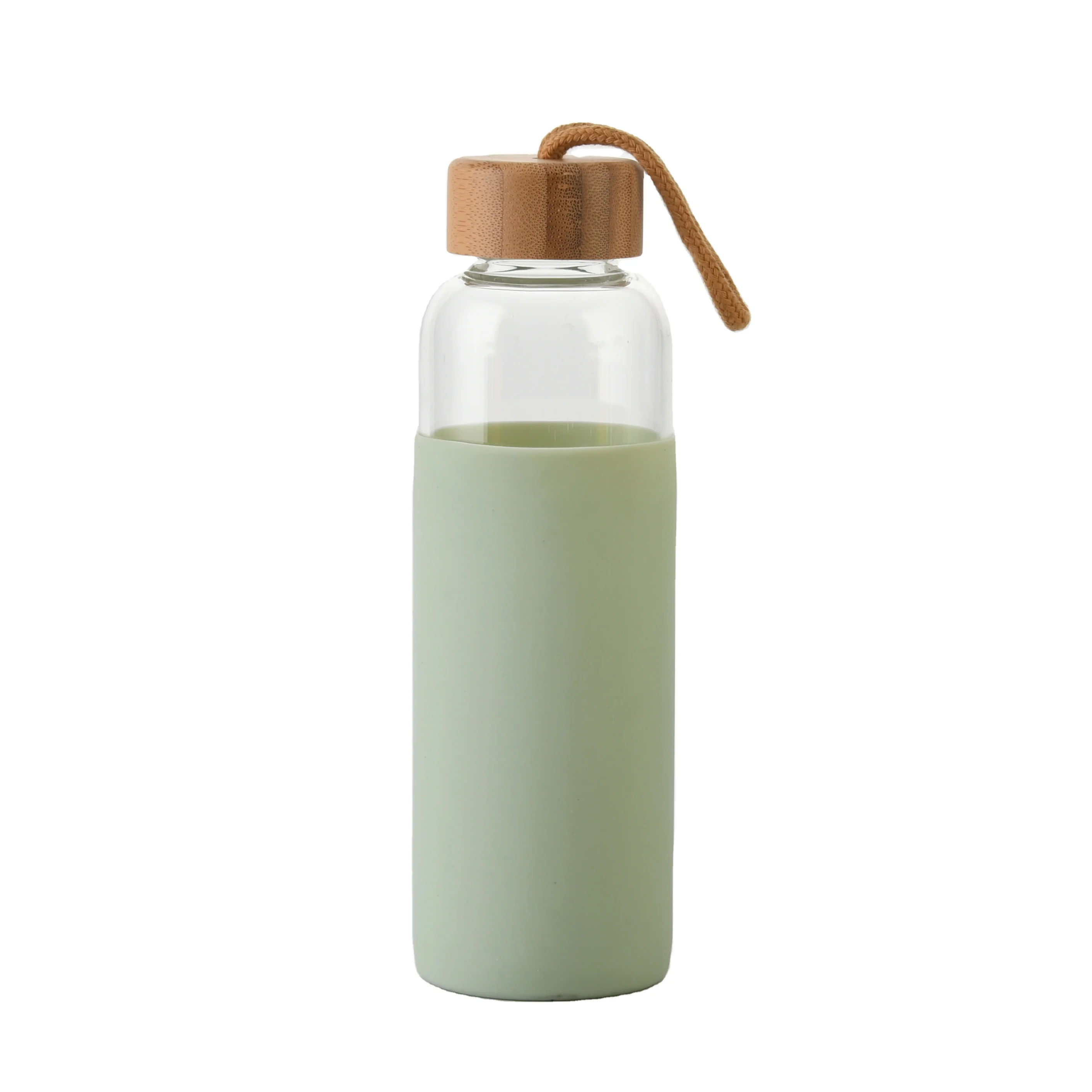 

ECO Friendly Reusable High 500ml Borosilicate Glass Water Bottle Sleeve and Bamboo Lid with Silicone Sports Waterbottle Outdoor, Customized color