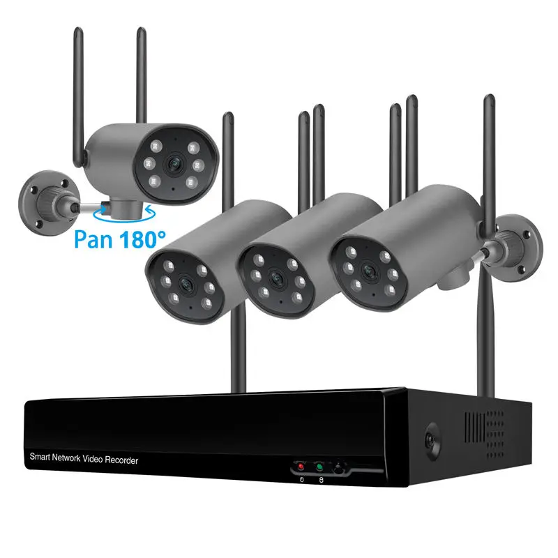 

Auto Tracking Wireless IP Camera Set HD 3mp CCTV Camera System Pan Tilt 3mp 8ch NVR Kit