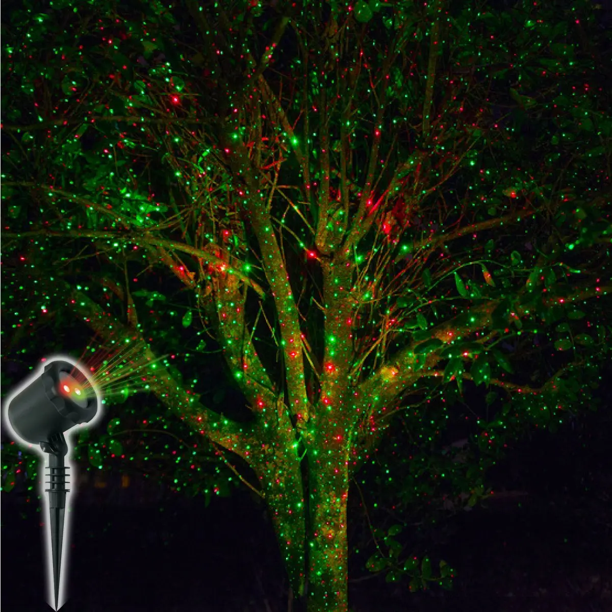 红色绿色移动萤火虫激光庭院灯投影仪