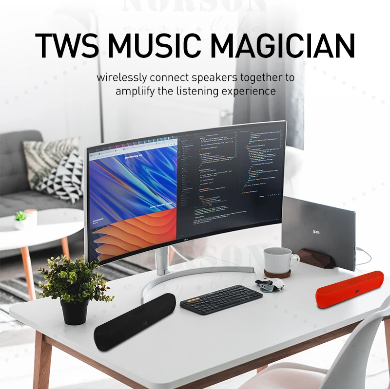 Wholesale 10W Portable LoudSpeaker Home Theatre System multimedia Wireless Sound Bar Blue tooth Speaker - ANKUX.COM
