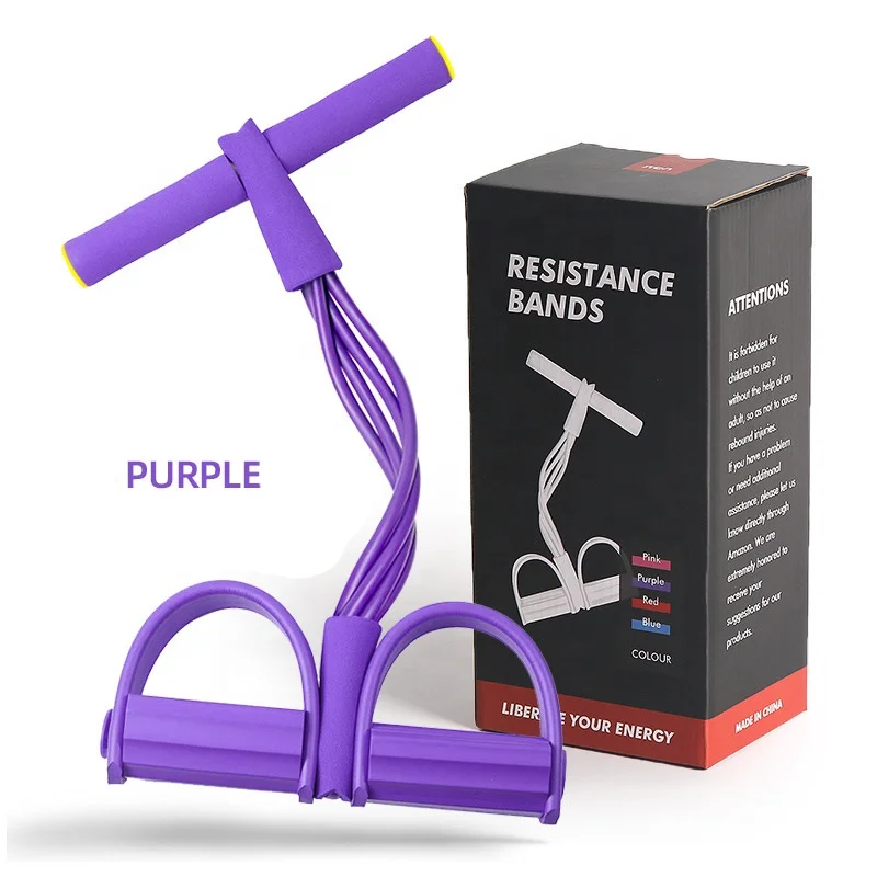 

4 Tubes Handle Fitness Pull Ropes Fitness Training Ropes Resistance Band Yoga Workout Sport Exercises TPE Tubes Pedal Exerciser