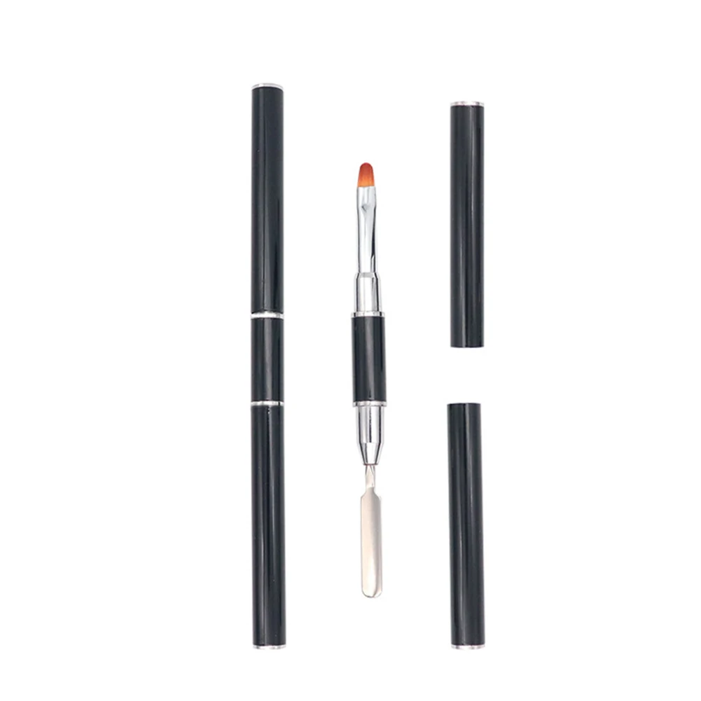 

1pc Double-head Manicure Tip Builder Pen Nail Art Glue Brush Phototherapy Pen Nail Painting Brush Nail Art Makeup Beauty Tool, Black
