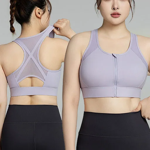 高支撑前拉链网纱背with Sports Bra