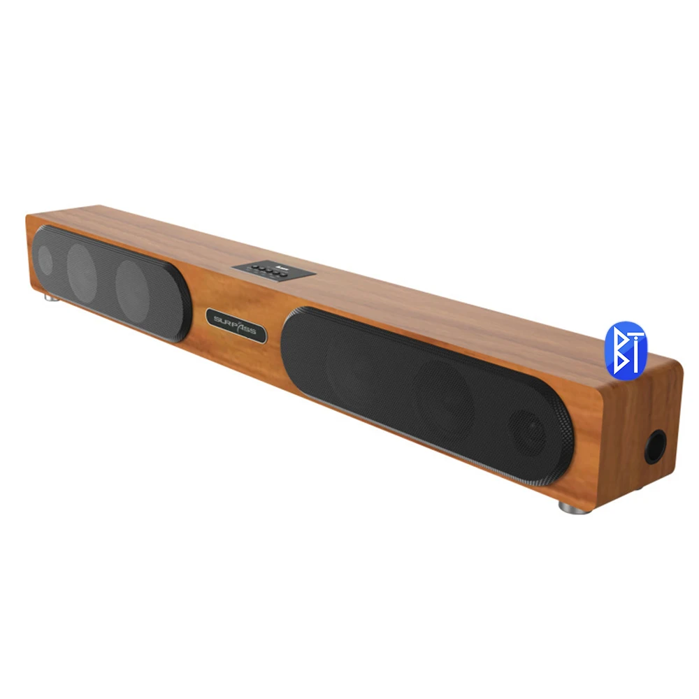 

Original 80W TV Soundbar Blue tooth 5.0 Home Surround Speaker For PC Theater Aux 3.5mm, Black oaken