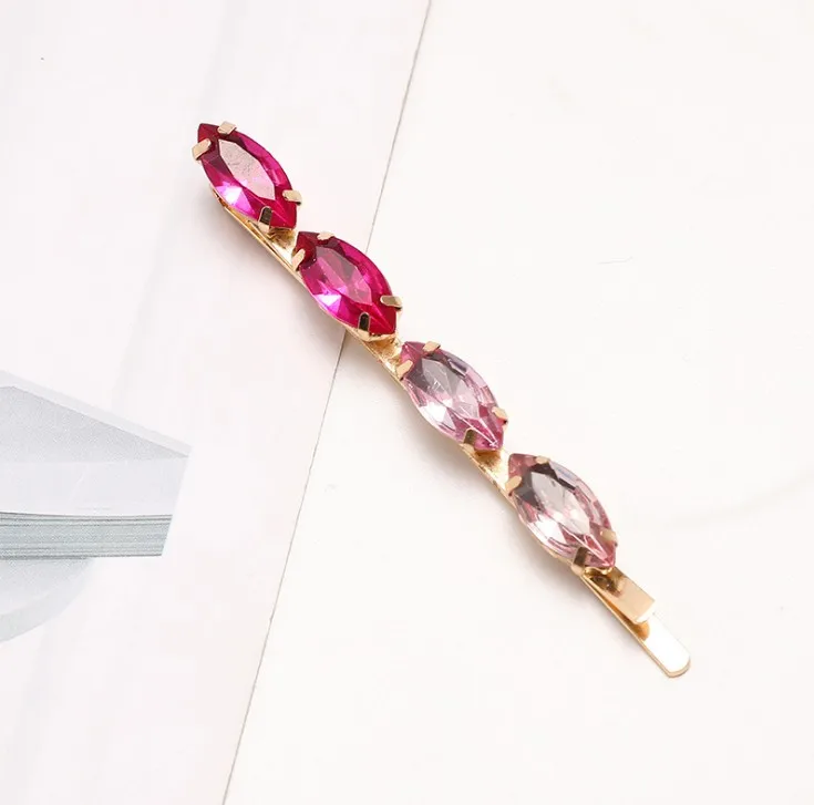 热卖bling bling彩色钻石水钻发夹捕捉发饰水钻女孩发夹