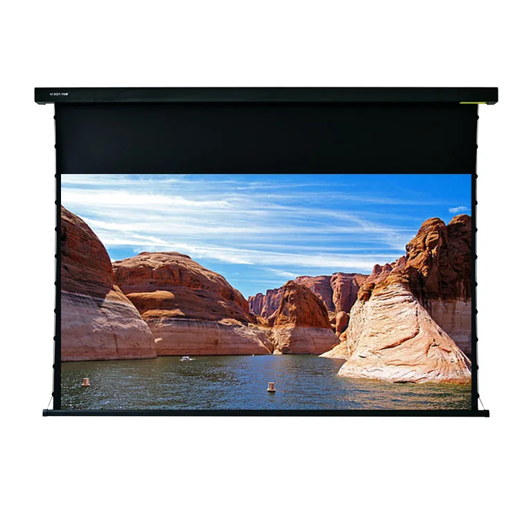 

SCREEN PRO AJ 92-150inch ALR motorized Tab-Tensioned Screen Pull Down Screen 4K For 4K Ultra Short Throw Projectors