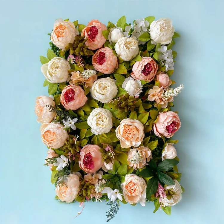
FC 1001 Hot sale Wedding flower artificial vintage peony flowers backdrop panel decorative flower wall 