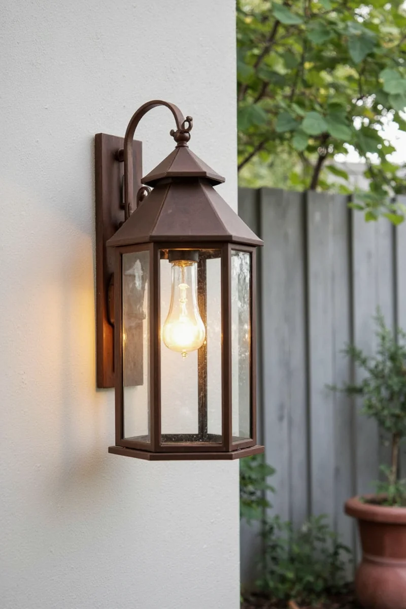 DIY mason jar lantern hanging from a tree