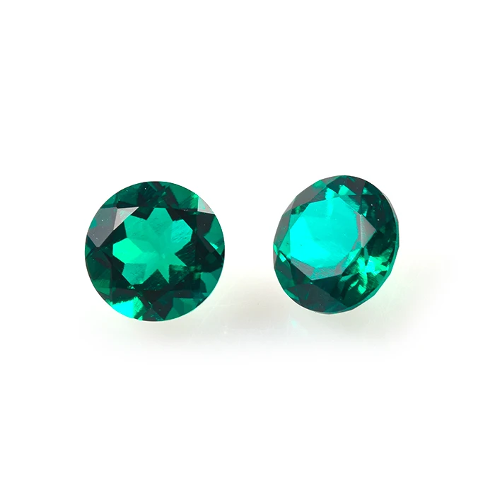 

2021 new arrivals round brilliant cut synthetic zambian emerald price, Emerald green