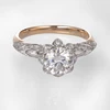 Angel wing Prong setting 18K/14K White Mix Rose Gold Jewelry Moissanite ring