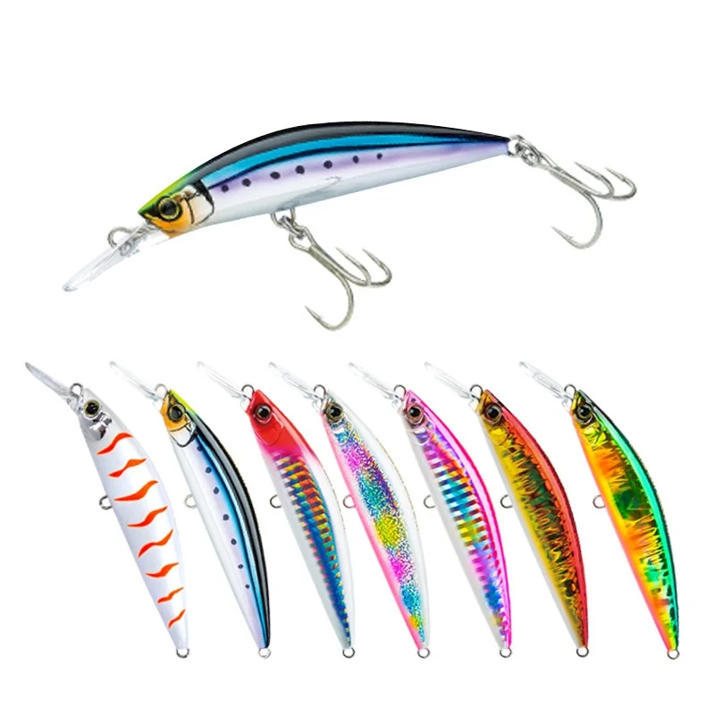

TAIGEK Quality minnow bait 90mm/27g Sinking plastic hard ABS with metal lead inner casting trolling minnow fishing lures