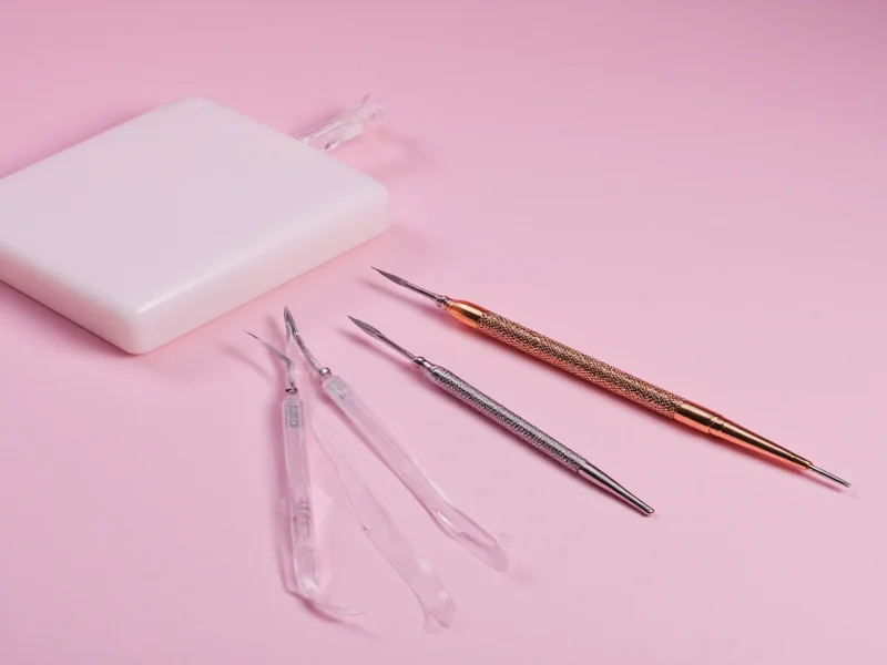 DIY lash lift tools setup on clean surface