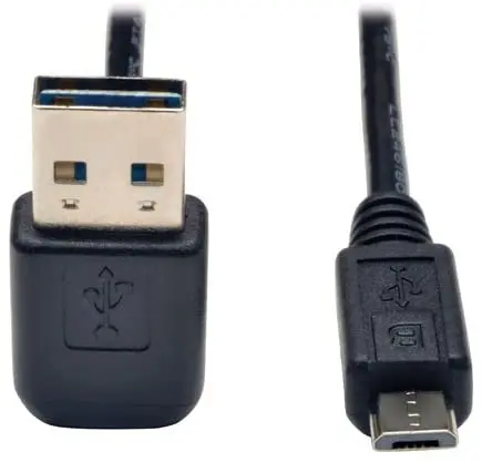 

480mbps USB 2.0 Universal Reversible A Micro B Device Cable up Down 6-Feet