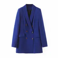 

Women Blazers Office Lady Suit Set Double Breasted Long Blazer Jacket High Waist Straight Pants Y12094