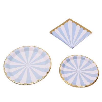 

Straw Party Paper Cup Supplies Cake Set Tableware Birthday Party Dish Theme Paper Plate, Color