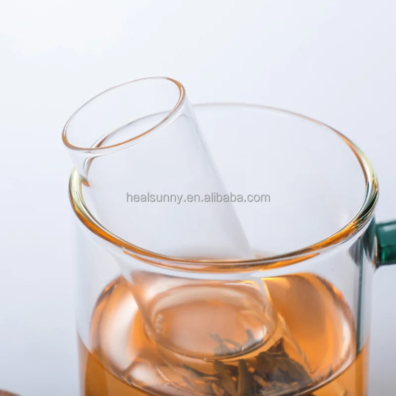 

Tea Strainer Filter with Lid Reusable High Borosilicate Glass Tea Infuser