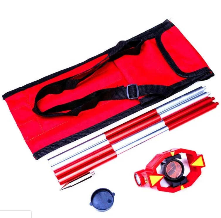 LS 17.5mm Mini Prism Set For Swiss Type Total Stations - 4 Poles + Soft Bag (GMP111 Type)