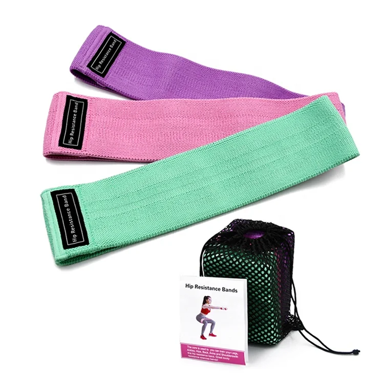 

OEM Wholesale Manufacturers Non Slip Fabric resistance Booty bands Set with custom logo for Gyms Yoga Training, Optional