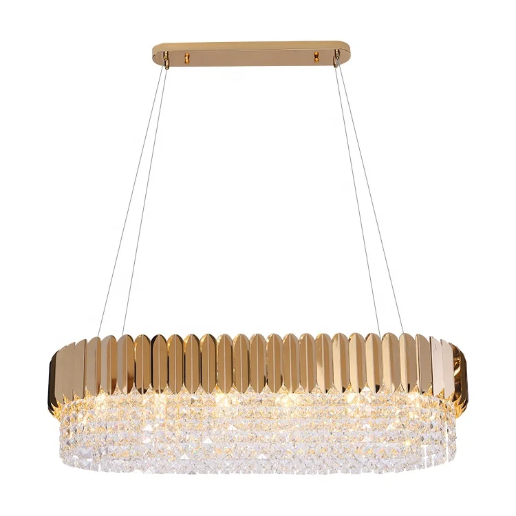 loft home decor kitchen living room bar lamps rectangle gold crystal pendant light