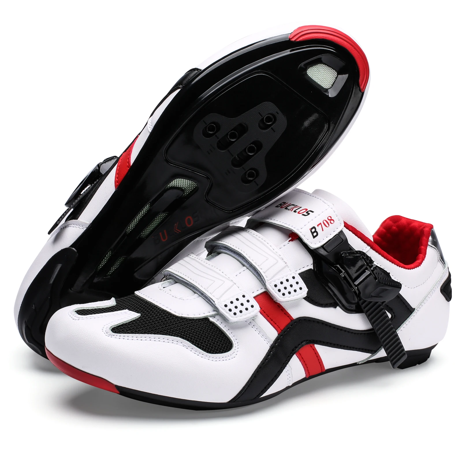 

Road Cycling Shoes Mens Precise Buckle Strap Compatible with Peloton Biking Shoes Spin Shoes Bicycle Sneakers for SPD Lock Pedal