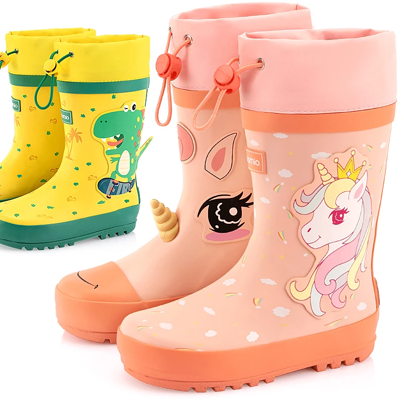 

Cheap Price Gumboot Inventories Carton Unicorn Dragon Stocked Kids Rain rubber shoes Children Wellinton Boots In Stock