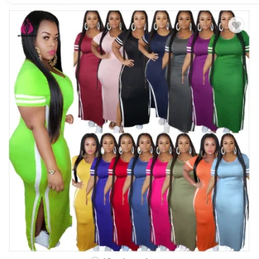 

New Arrival Fashion 2020 Summer Women Plus Size Sexy Bodycon Dresses