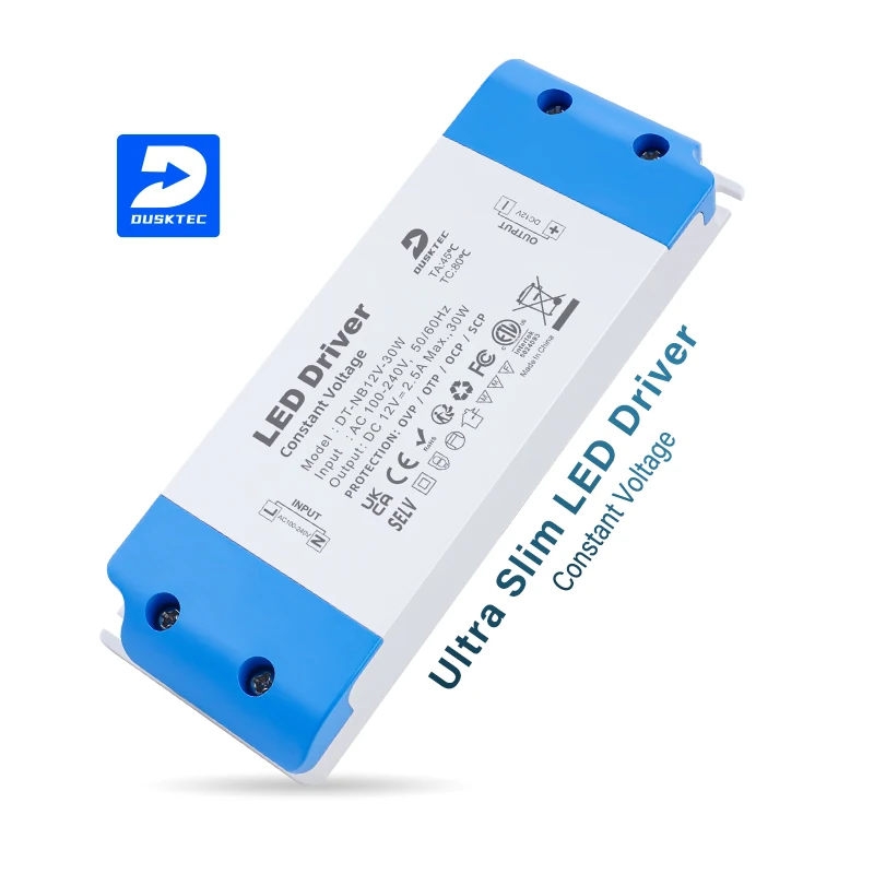 

Ultra Thin Switch High Power Waterproof Ip44 12V 24V Input 6W15W30W60W Ce Fcc Plastic Cover Led Driver