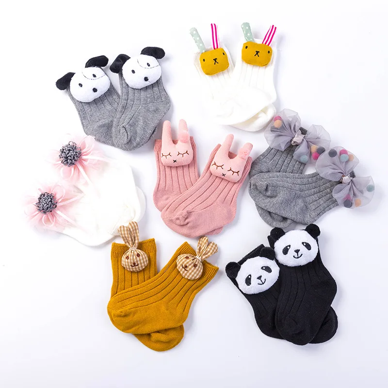 

2 pairs Cartoon Animal Baby Cotton Socks for Infant Toddler Girl Boy Children's Socks 3D Ragdoll Kids's Ankle Socks GIft Box, As pictures