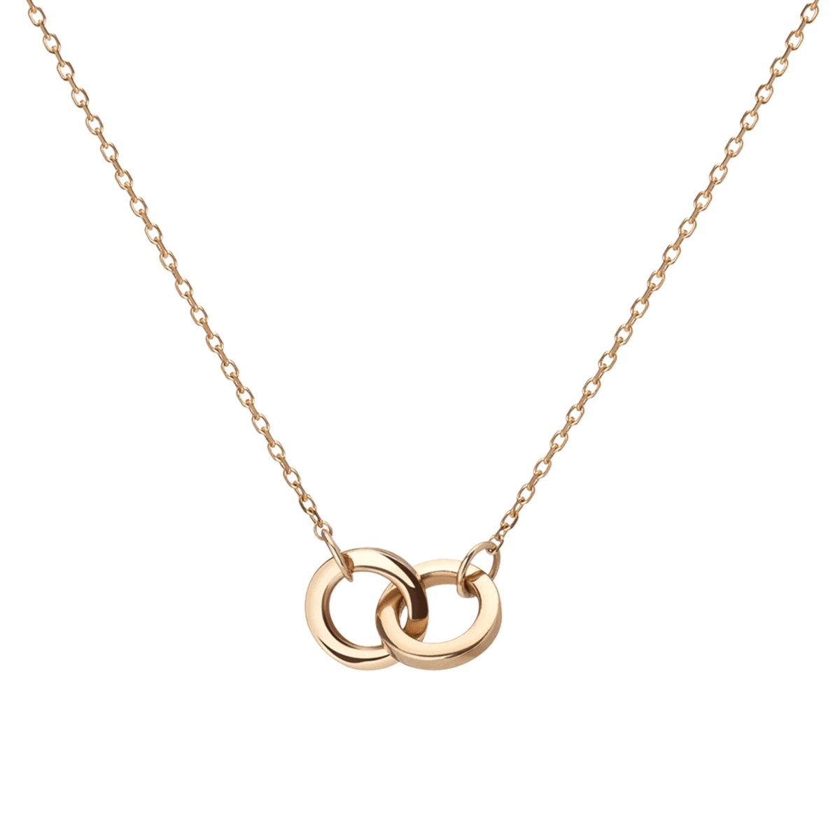 

Jewelry Plated Double Circle Love Chocker Connection Necklace Gold Modern Necklaces Trendy Stainless Steel Pendant Necklaces 316