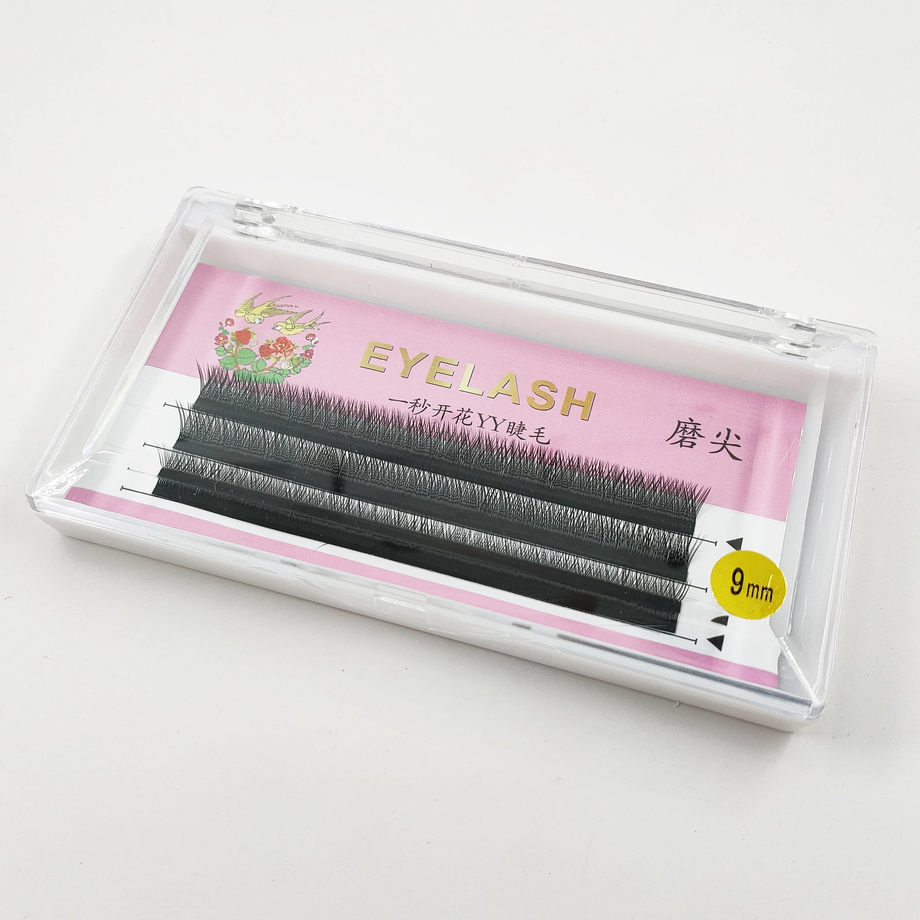 

wholesale eyelashes extension korean pbt fiber eyelashes individual custom packaging synthetic volume eyelashes extension, Natural black