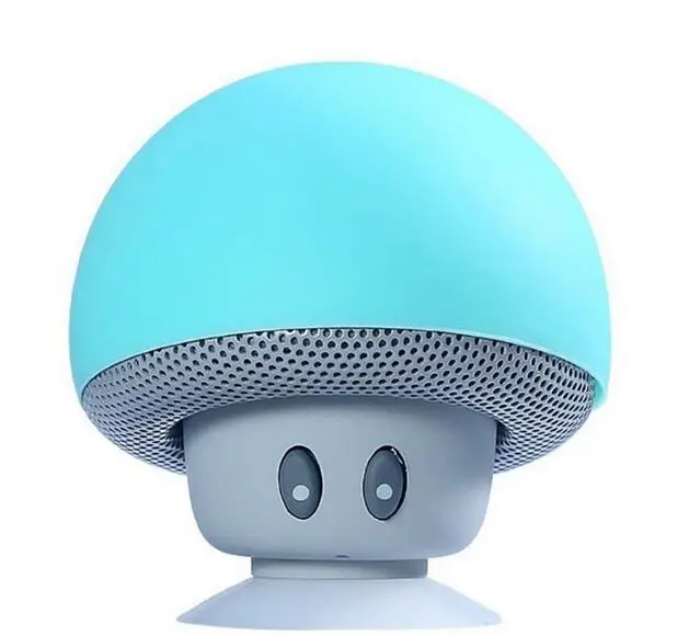 

Hot Sale New Waterproof Cute Portable mini Wireless Mushroom mini Speaker with Strong Sucking Cup Phone Holder, 6 colors