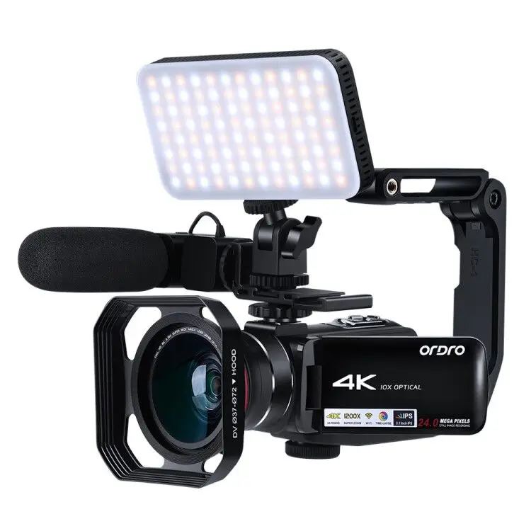 

AC7 4K UHD 10X Optical Zoom Microphone LED Light Wifi Professional Video Camera