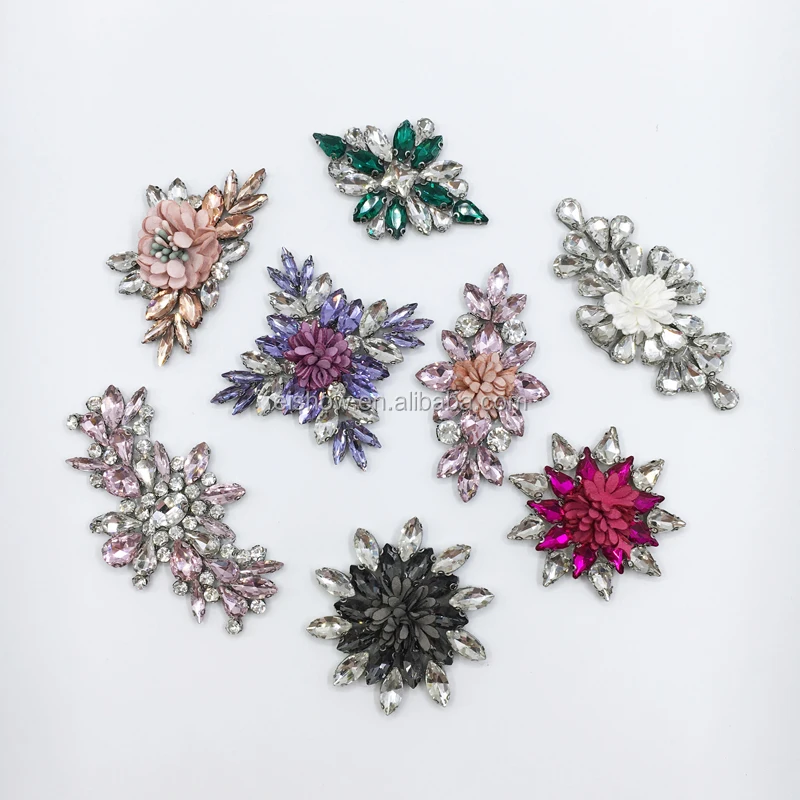 

hot sale iron on rhinestone diamond patches for dress decoration, Mix color