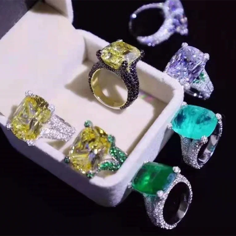 

sterling silver 925 jewellery Women chunky Customized Luxury rings jewelry women