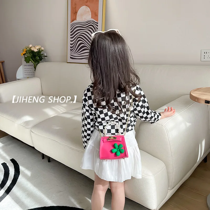 

2022 new foreign style Korean flower pearl children's girl mini portable crossbody accessories women's bag