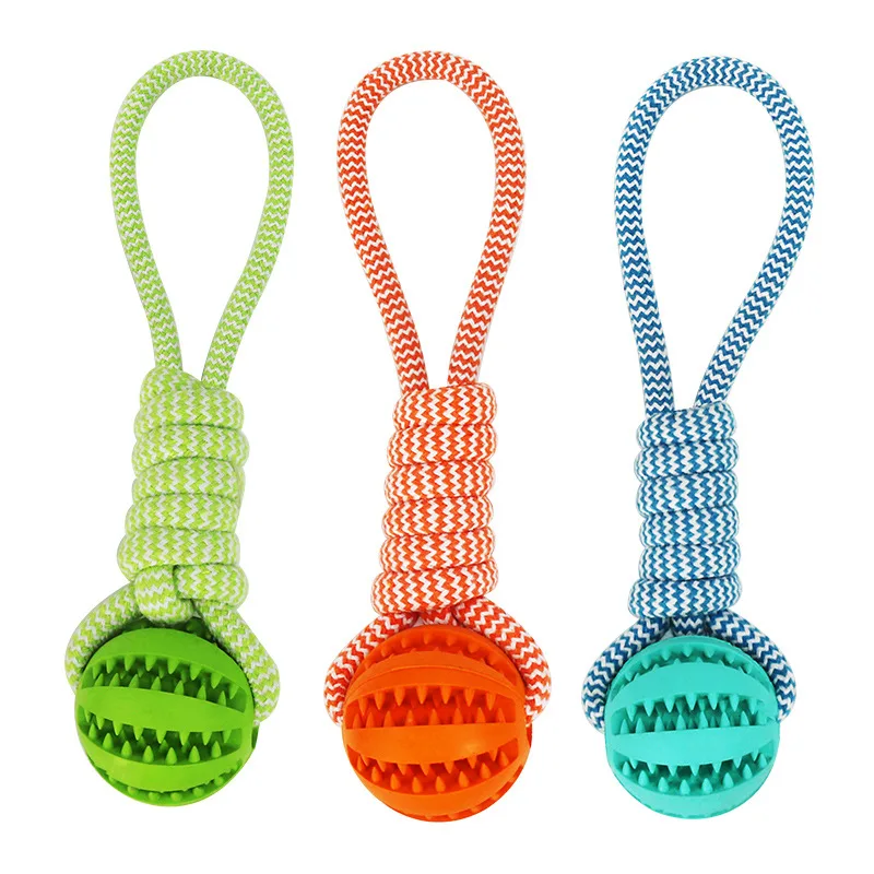 

Manufacturer Wholesale Custom TPR Durable Knot Cotton Rope Chew Pet Dog Ball Toy Set Packs For Dogs With Ball, As picture